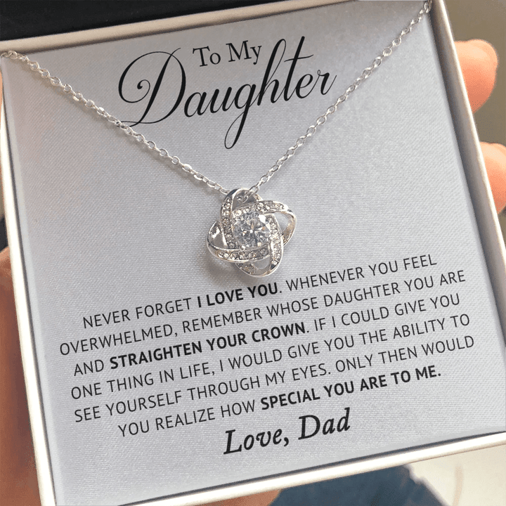 This is the discount for you : To My Daughter Gifts From Dad Heart Knot Pendant Christmas Gift Father Daughter Girl Necklace 2023 New Hot Dropshipping