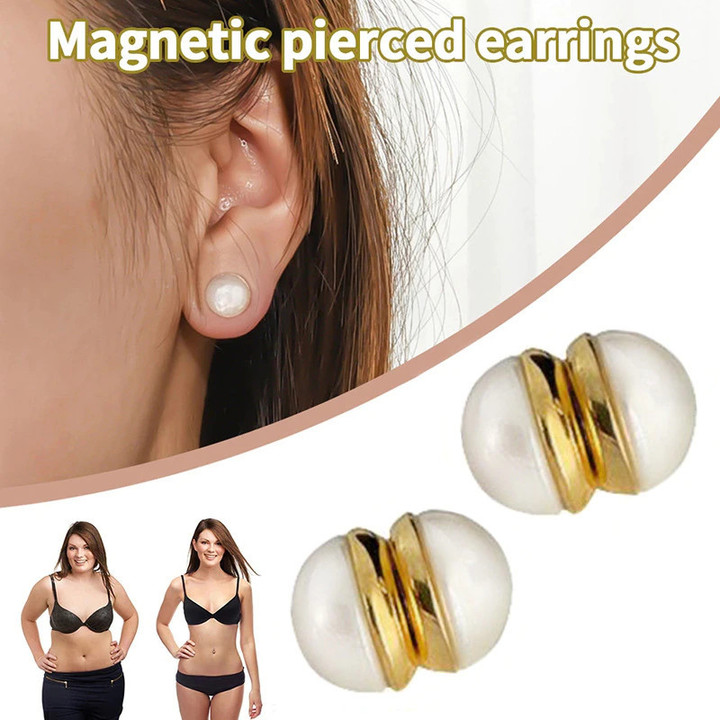 This is the discount for you : Magnet Pearl Ear Clip Earrings Can Be Worn Without Ear Holes Slimming Torsion Magnet Pearl Earrings