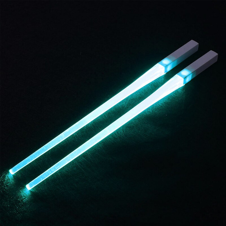 This is the discount for you : Creative Multi-color 1 Pair LED Luminous Chopsticks Light Up Durable Lightweight Kitchen Dinning Room Party Food Safe Tableware
