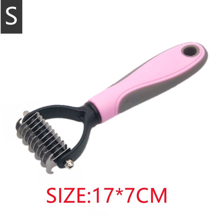 This is the discount for you : New Hair Removal Comb for Dogs Cat Detangler Fur Trimming Dematting Brush Grooming Tool For matted Long Hair Curly Pet