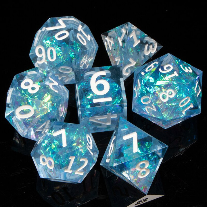 This discount is for you : KERWELLSI 7Pcs DND Resin Dice Set D&D Dungeon and Dragon Handmade Red Polyhedral Dice Sharp Edge for RPG D20 D12 D10 D8 D6 D6