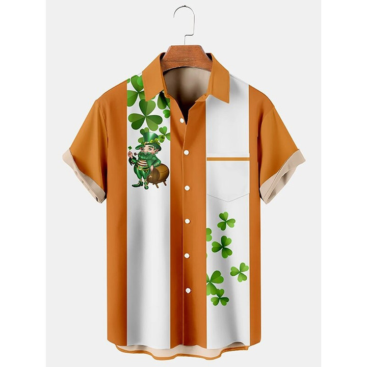 This discount is for you : Badassdude Men's St. Patrick's Trefoil Bowling Printing Men‘s Short Sleeve