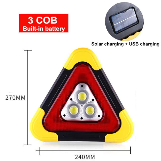 This discount is for you : Solar Emergency Triangular Roadside Warning Light