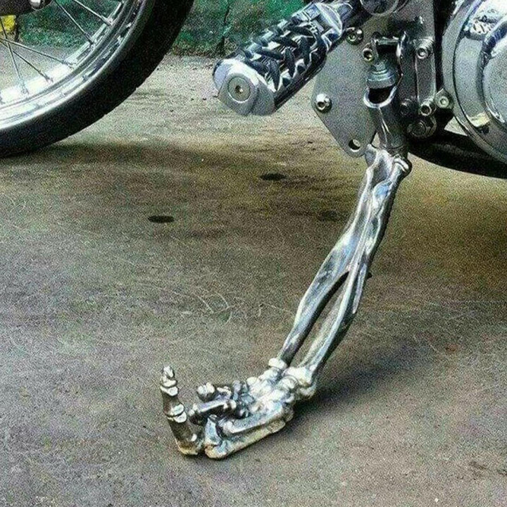 This discount is for you : Skeleton Paw With Middle Finger Motorcycle Kickstands