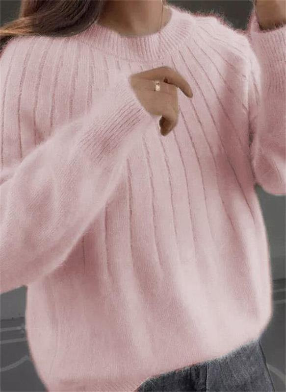 This discount is for you : Cashmere Solid Color Fluffy Knitting Sweater