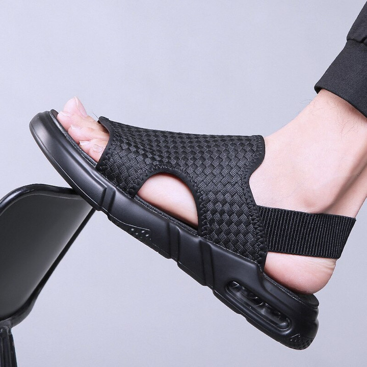 This discount is for you : Soft Sole Black Woven Summer Sandals
