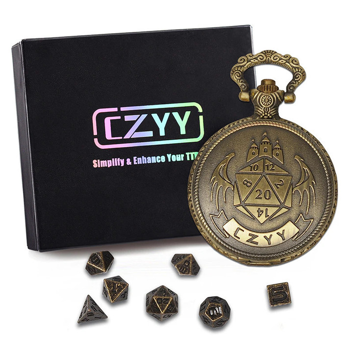 THIS IS A DISCOUNT FOR YOU : DND 6mm Micro Polyhedral Dice Set with Pocket Watch Shell Case Perfect for Dungeons and Dragons, Tabletop RPG