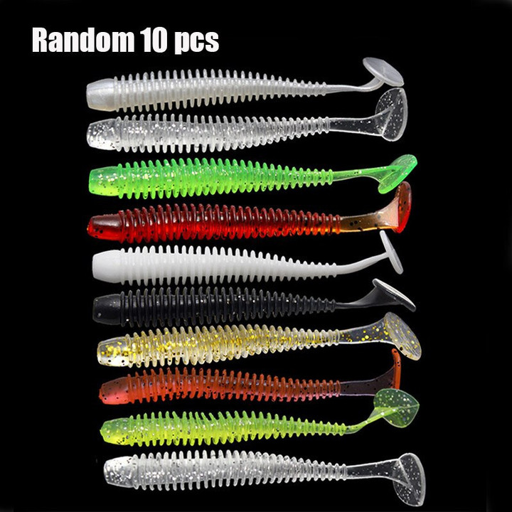 THIS IS A DISCOUNT FOR YOU : 10pcs/Lot Soft Lures Silicone Worms Baits 7.5cm Jigging Wobblers Fishing Lures Artificial Swimbaits For Bass Carp Tackle