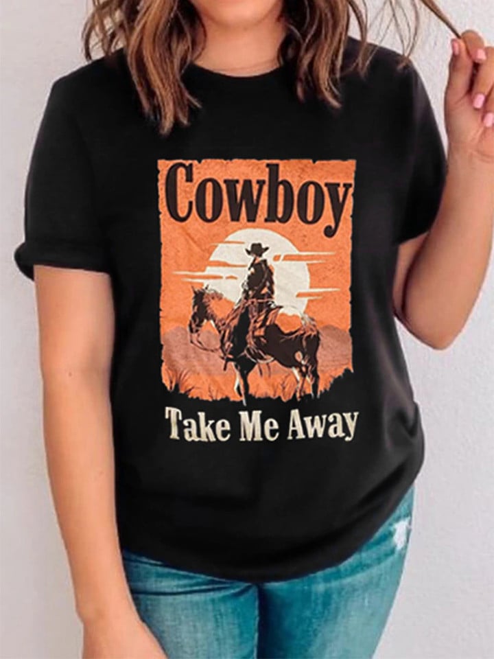 This a discount for you : Cowboy Take Me Away Graphic Tee