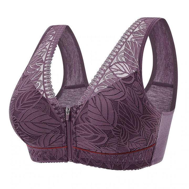 This a discount for you : Nature Cotton Wireless Zipper Front Button Bra