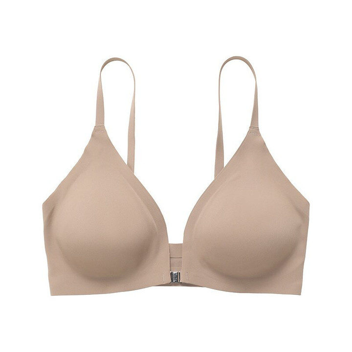 This discount is for you : Sexy Ice Silk Invisible Front Closure Bras Push Up Adjustable Strap Deep V-Neck Wireless Bra Comfort Lingerie Tops Para Mujeres