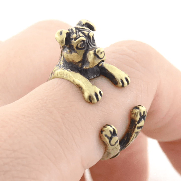 This discount is for you : Retro 3D Beagle&German Shepherd&Schnauzer Dog Ring Women Anel Punk Style Rings For Men Wrap Animal Rings Anniversary Bijoux Gift
