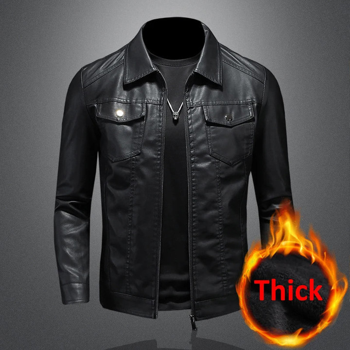 This is a discount for you: MEN'S LAPEL LEATHER BIKER JACKET