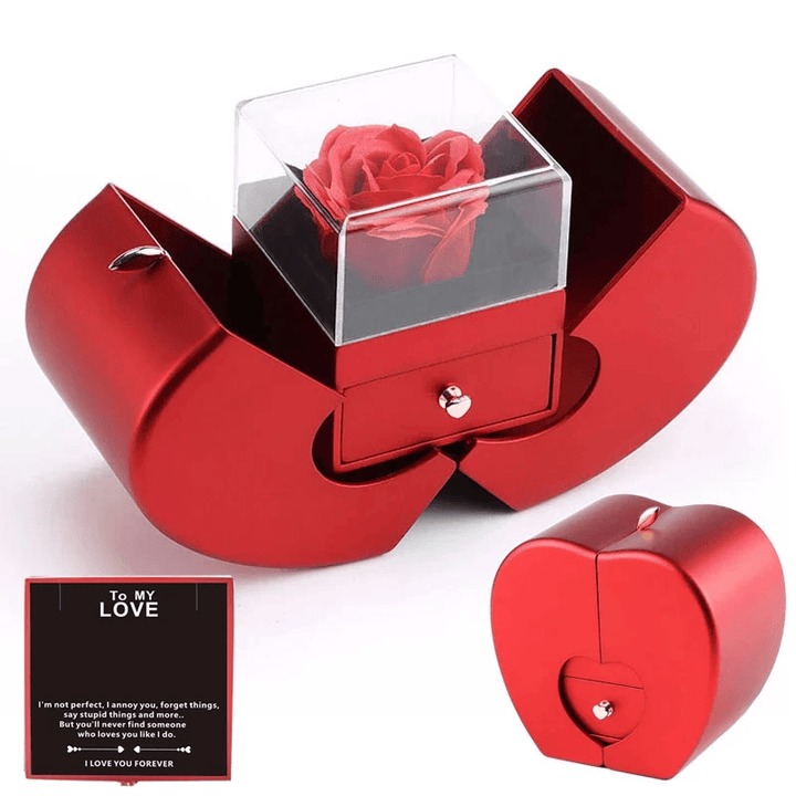 This is a discount for you : Explosive Christmas Gift Apple Box Jewelry Rose Flower Box Girlfriend Birthday Party Valentine's Day New Year Gift