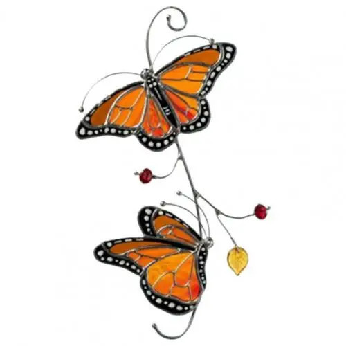 This is a discount for you : Butterfly Pendant Window Hanging Ornament Hook Design Vivid Monarch Butterfly Window Decoration for Easter New Year