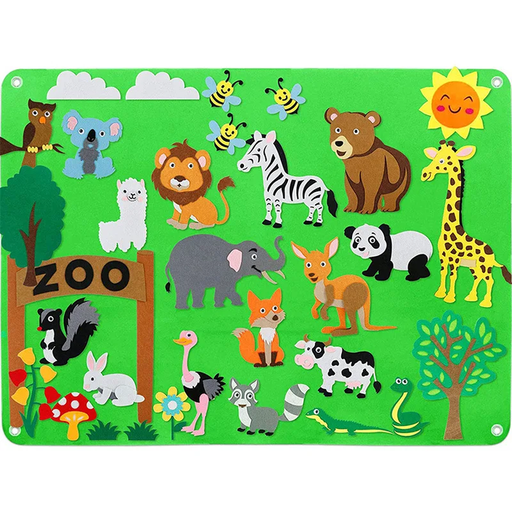 This is a discount for you : Kids DIY Felt Board Toys Montessori Story Board Ocean Farm Insect Animal Cartoon Pattern Wall Decoration Baby Early Learning Toy
