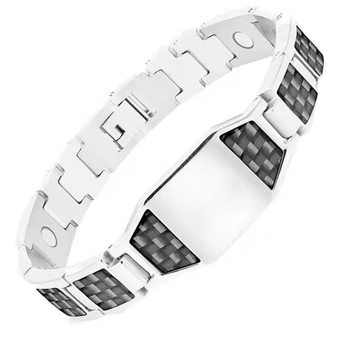 This is a discount for you : Men's Titanium Steel Magnetic Blocks Bangle Strap Watchband Germanium Bracelet for Arthritis Pain Surgical Grade Steel Jewelry