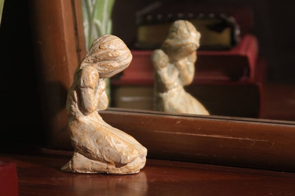 This is a discount for you : 🎄Sweet Hour of Prayer, beautiful hand cast inspirational sculpture of woman praying