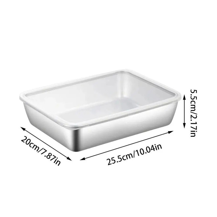 This is a discount for you : Food Storage Plates Dish Cake Buffet Organizer Stainless Steel Serving Tray With Lid Rectangle Kitchen Container Gadgets