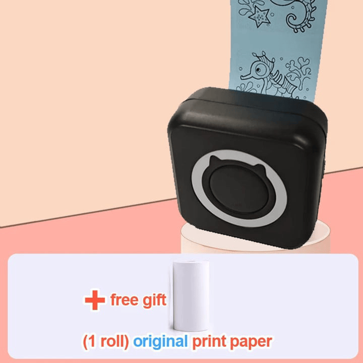 This is a discount for you : Mini Thermal Printer Inkless 57mm Label Sticker Printing Photo Note Homeworker Printer Pocket Bluetooth Wireless Office Printing