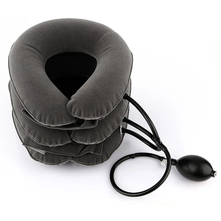 THIS IS A DISCOUNT FOR YOU - Neck Traction Collar 3 Layer Inflatable Air Cervical Neck Support Stretcher Pain Relief Orthopedic Traction Pillow