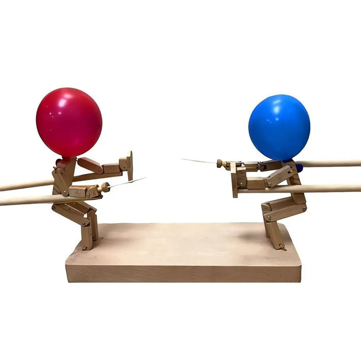 THIS IS A DISCOUNT FOR YOU - Balloon Bamboo Man Battle Wooden Bots Battle Game