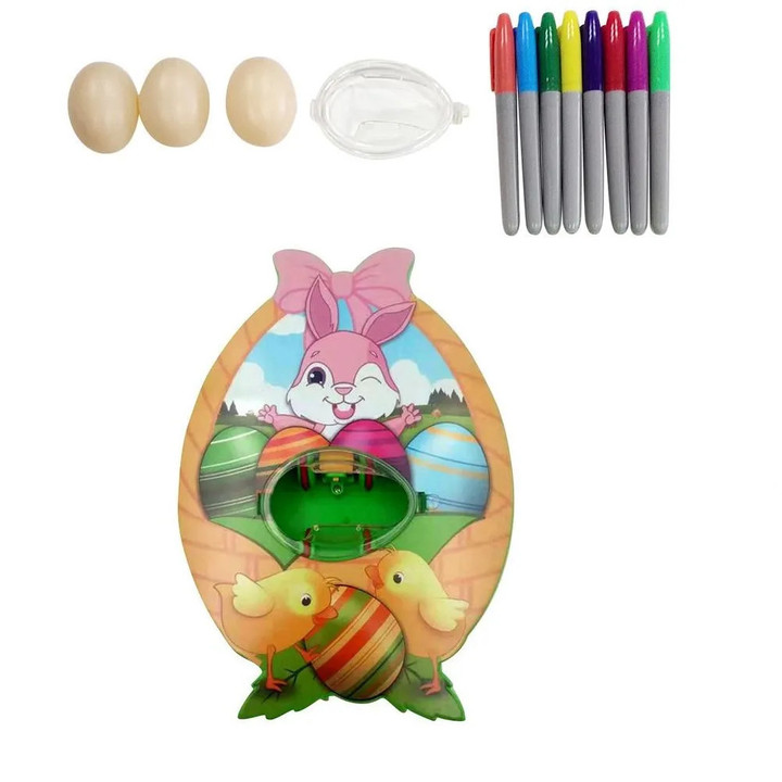 THIS IS A DISCOUNT FOR YOU - Easter Egg Painting Machine DIY Painting Toys Kit Plastic Easter Egg Decor Kit Toddler Coloring Art for Home Holiday Ornaments