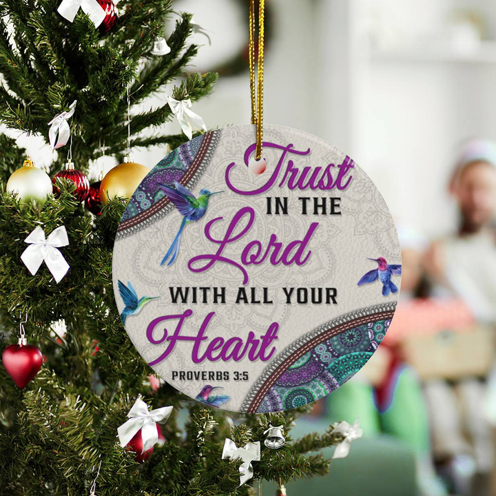 This is a discount for you : Trust In The Lord With All Your Heart Circle Ceramic Ornament, Gift For Jesus Lovers, God Faith Believers, God Lovers, Christian Gift