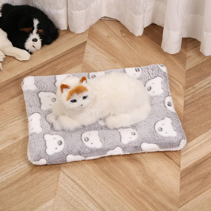 This is a discount for you : Cozy Calming Cat Blanket 2024 Premium Small Blanket Plush Self Warming Printed Pet Blanket Fluffy Flannel Cushion Soft Warm Mat