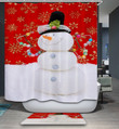 Girly Decorated Snowman with Smile Shower Curtain