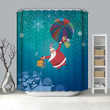 Santa With Colorful Parachute Sending Gifts Shower Curtain