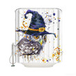Halloween Painting Wizard Hat Cosplay Magic Owl Shower Curtain