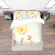 3d Cartoon Sun Alpaca Grandpa Mother Baby Bedding Set Bedroom Decor