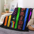 Rainbow Color Warm And Cozy Fleece Blanket, Rainbow Bed Throw Blanket, LGBTQ Flag Rainbow Pride Fleece Blanket, Gifts for Rainbow