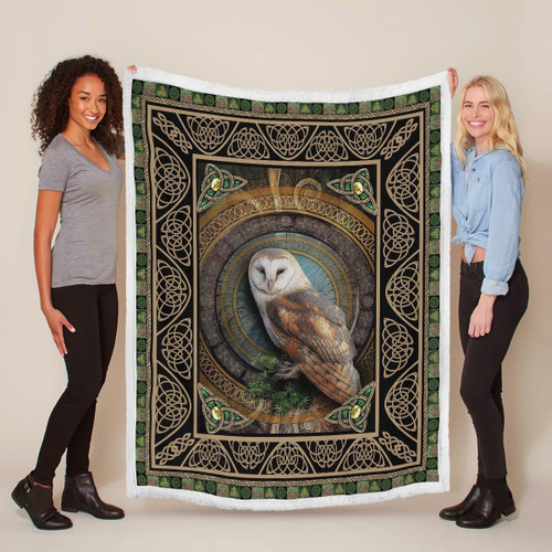 Celtic Owl Sherpa Blanket