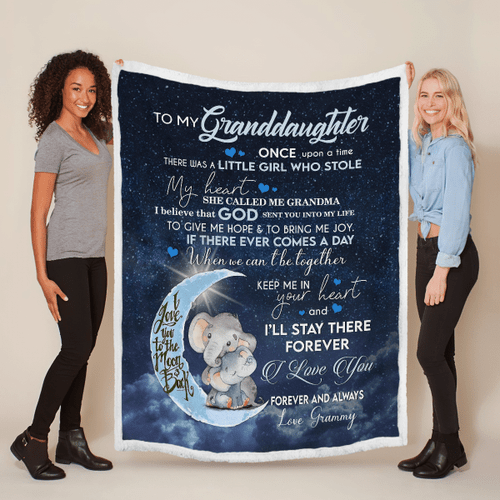 Throw Blanket - To My Granddaughter - Elephant Sherpa Blanket