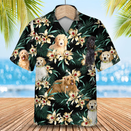 Goldendoodle Flower Hawaiian Shirt