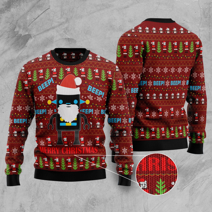 Robot Santa Ugly Christmas Sweater - Xmas Ugly Sweater