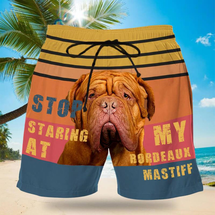 Bordeaux Mastiff - Stop Staring At My Dog Beach Shorts