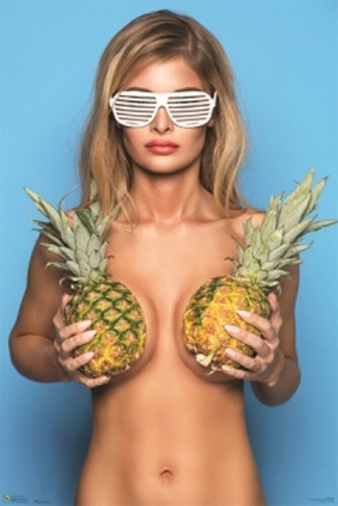 Pineapples Girl Pin Up Canvas Canvas Print | PB Canvas