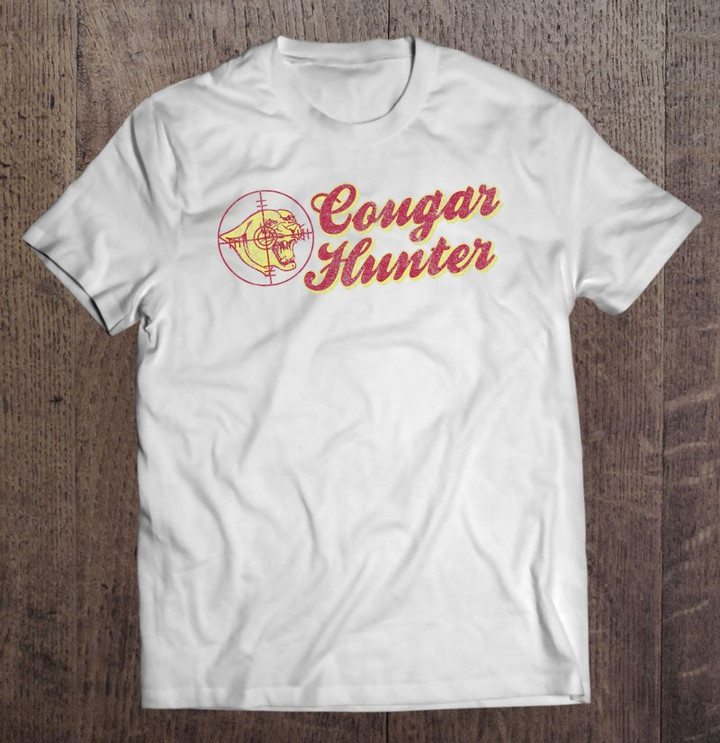 cougar-hunter-vintage-red-yellow-gift-t-shirt