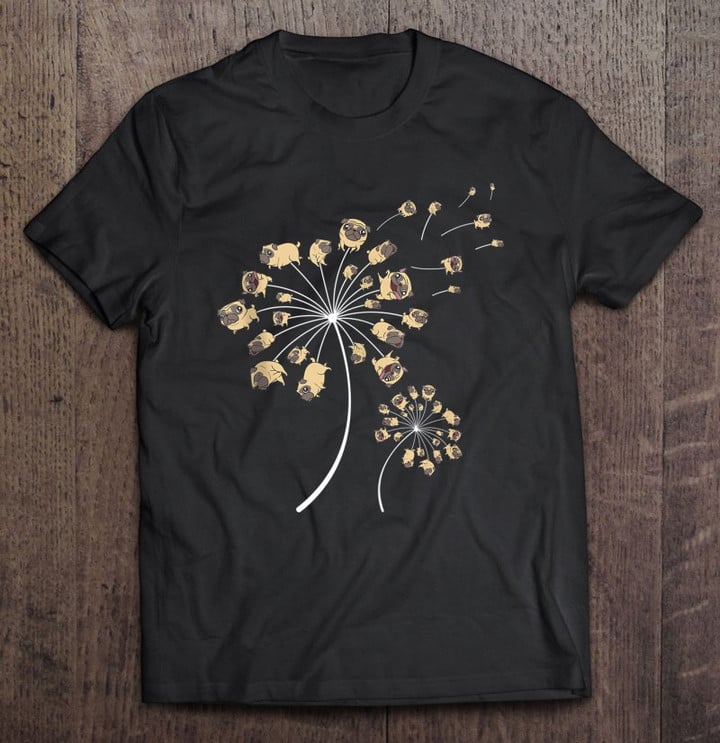 funny-pug-gift-cool-flower-dog-dandelion-lover-t-shirt