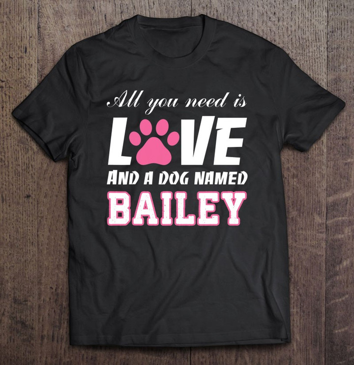 all-you-need-is-love-and-a-dog-named-bailey-my-dog-t-shirt