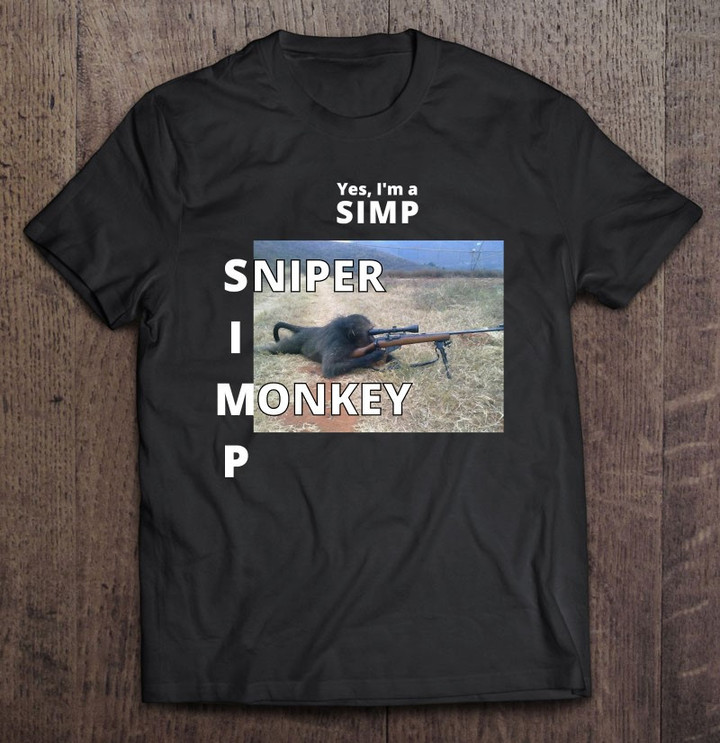 white-font-sniper-monkey-t-shirt
