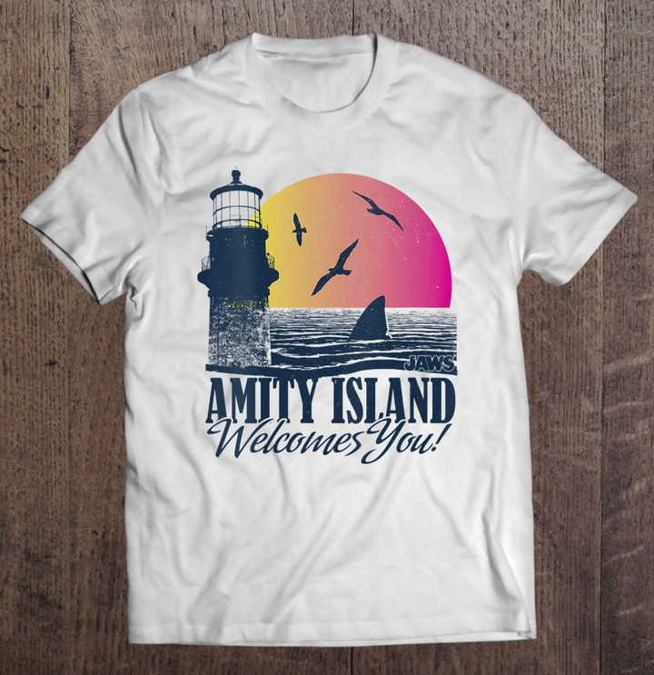 jaws-amity-island-welcomes-you-lighthouse-sunset-portrait-t-shirt