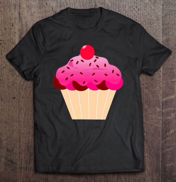 yummy-chocolate-cupcake-pink-icing-sprinkles-t-shirt