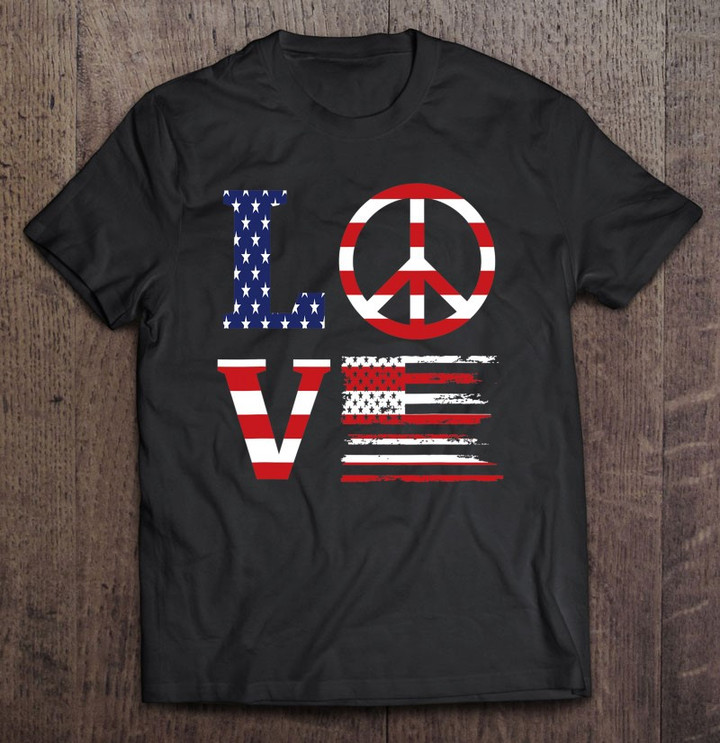 funny-patriotic-4th-of-july-love-american-flag-peace-sign-t-shirt