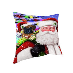 Santa Holding Bullmastiff Dog And Happy Holiday Gifts CL18112397MDP Handmade Pillowcase