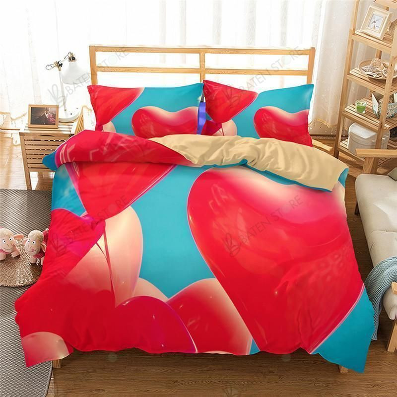 3D Art Pattern Valentineâ€™S Day Rose Printed Bedding Set Bedroom Decor