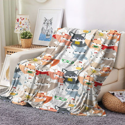 Fox Baby Fleece Blanket, Fox Hunting King Couch Fleece Blanket, Colorul Fox GS CL Fleece Blanket, Gifts for Fox